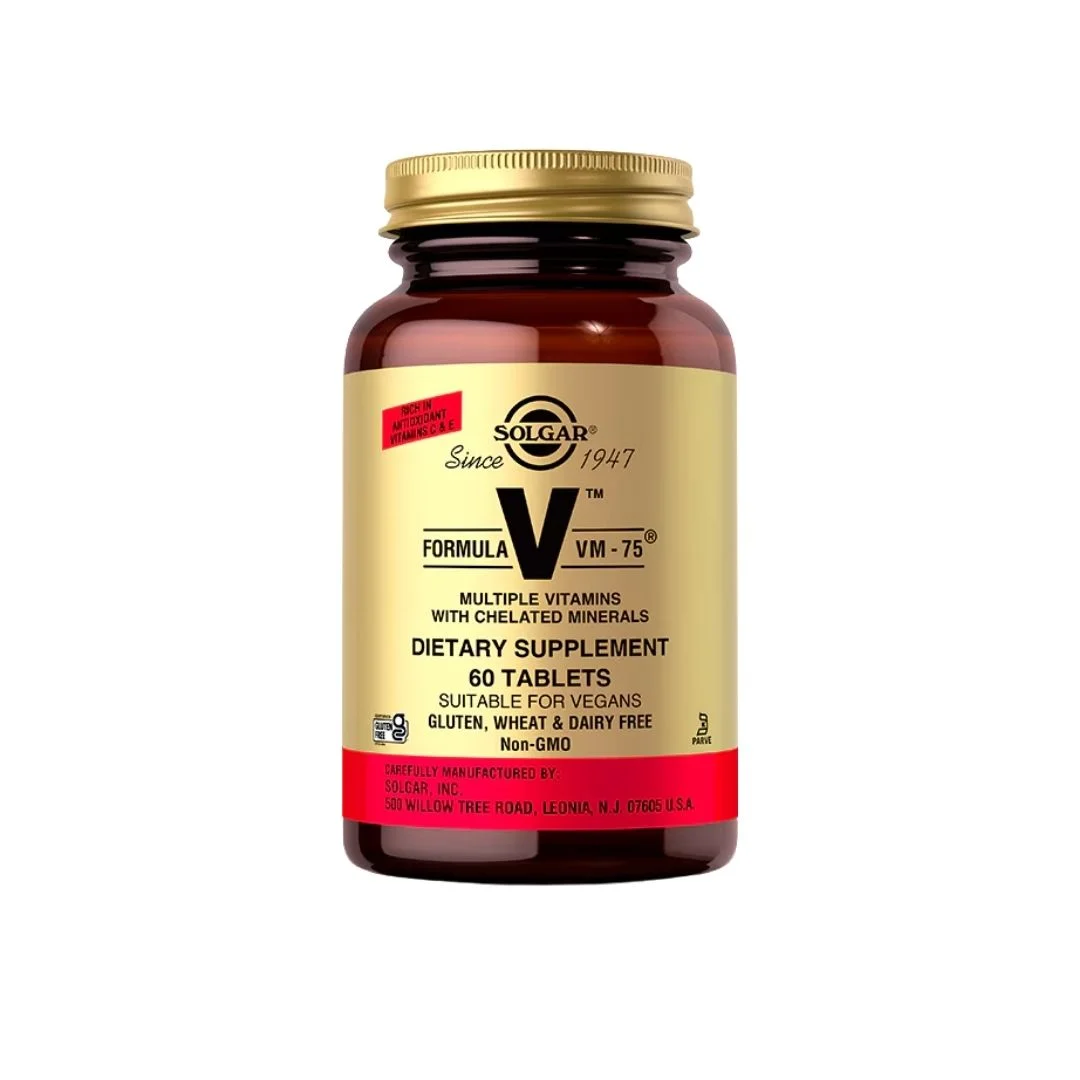 Vitamin tổng hợp liều cao, tăng năng lượng, sức khỏe Formula VM-75® Tablets L/60v SOLGAR